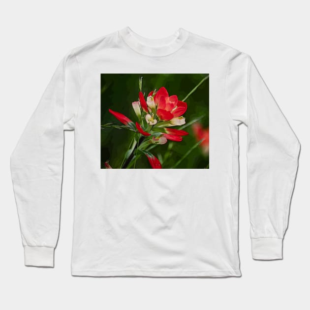Red Paintbrush in Style Long Sleeve T-Shirt by elisewied